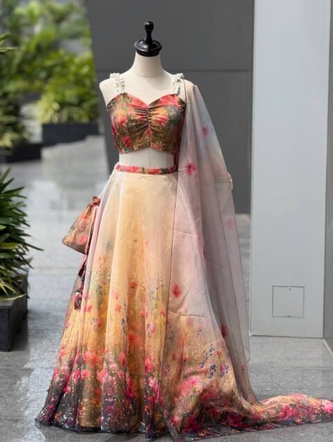Organza Party Wear Lahenga Choli